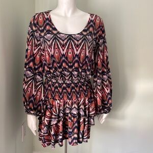 T bags Los Angeles long sleeve tiered hem dress